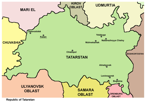 Карта башкирии и татарии