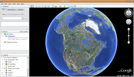 Ubuntu google earth неправильный поиск