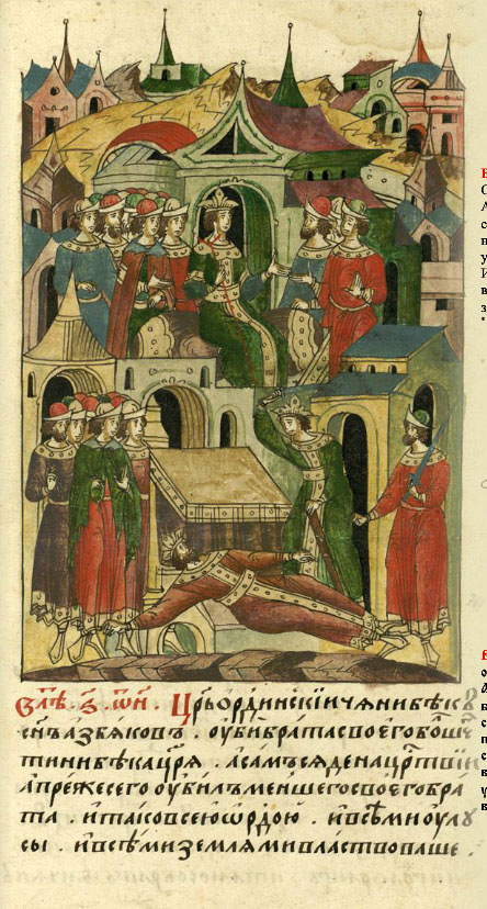 ملف:Facial Chronicle - B.07, P.473 - Jani Beg Enthroned.jpg - المعرفة