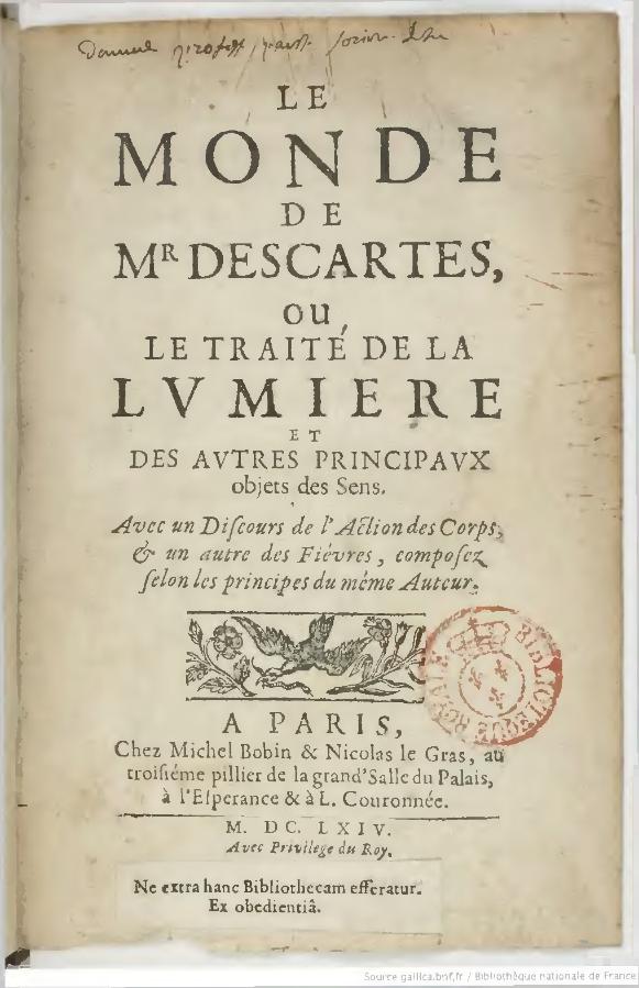 ملف:Descartes - Le Monde, 1664.jpg - المعرفة