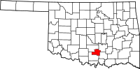 Map of Oklahoma highlighting موراي