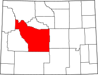 Map of Wyoming highlighting فريمونت
