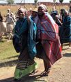 Basotho women wearing traditional blankets in Lesotho