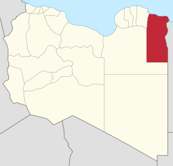 Map of Libya with Al Butnan district highlighted