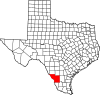 State map highlighting Webb County