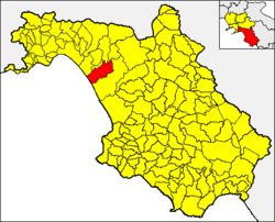 Battipaglia within the Province of Salerno and Campania