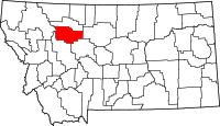 Map of Montana highlighting تيتون