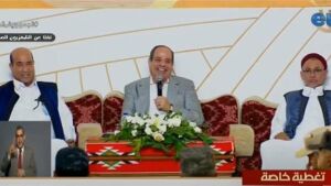 بلال أحمد بلال (على اليسار) مع الرئيس المصري عبد الفتاح السيسي (بالوسط) - اغسطس 2023
