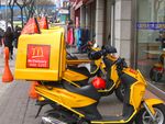 A McDonald's delivery vehicle in Seoul, South Korea.