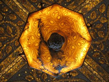 Alabaster lamp, Aachen Cathedral, Germany (early 20th century)