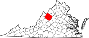 Map of Virginia highlighting Augusta County