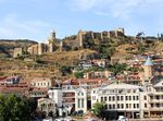 View at the Tbilisi from the river in the Narikala fortress direction