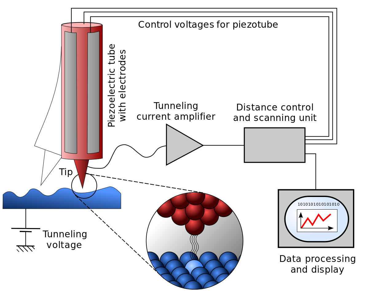 ملف:Scanning Tunneling Microscope schematic.svg - المعرفة