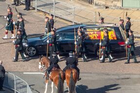 The Queen's coffin paraded