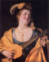 Woman with guitar 1631, Lviv National Art Gallery