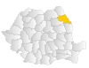 Map of Romania highlighting Iași County