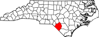 Map of North Carolina highlighting روبسون