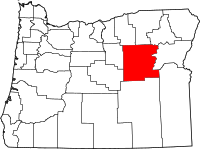 Map of Oregon highlighting غرانت