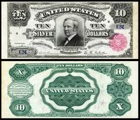 $10 Silver Certificate, Series 1891, Fr.298, depicting Thomas Hendricks