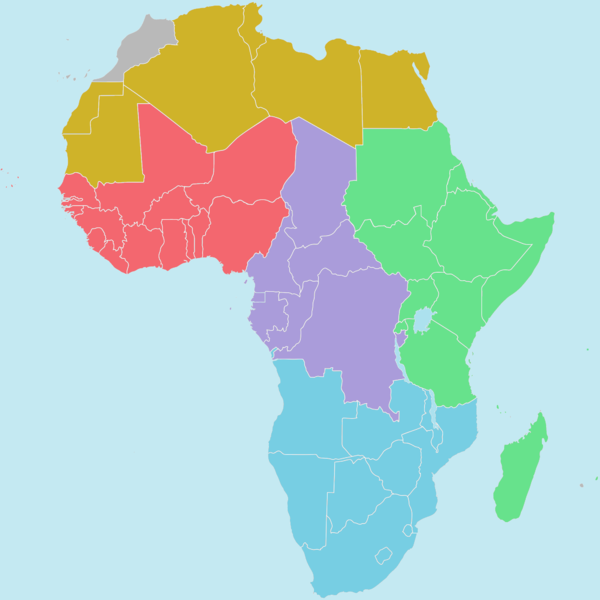 ملف:Regions of the African Union.png