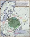 خريطة تاريخية لدوقية لتوانيا الكبرى، روس (أوكرانيا) وساموگيتيا حتى عام 1434.
