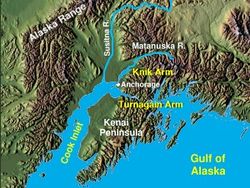 Cook Inlet, showing Knik and Turnagain Arms