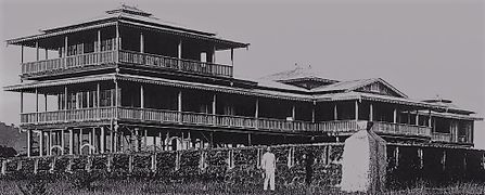 Daru Jambangan (Palace of Flowers) in Maimbung, Sulu before it was destroyed by a typhoon in 1932.