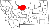 Map of Montana highlighting تشوتيو