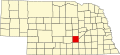 State map highlighting Hall County