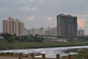 High-rise buildings, seen across water