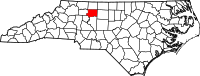 Map of North Carolina highlighting فورسيث