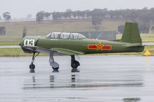 Nanchang CJ-6A (VH-NNC) taxiing at Wagga Wagga Airport (1).jpg