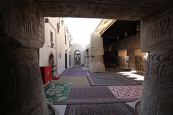 The Abu Haggag Mosque is integrated into the Luxor temple from the 14th century BC, which has made it the oldest continuously used temple.