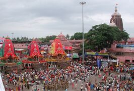 The Rath Yatra in Jagannath Temple, Puri