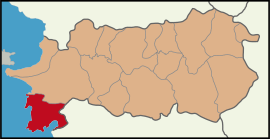 Map showing Didim District in Aydın Province