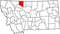 Map of Montana highlighting تولي