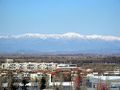 A view of Plovdiv with Balkan mountain in the background