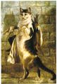 Le chat s'en va offrir du gibier au roi, peinture de Gertrude Jekyll en 1869.