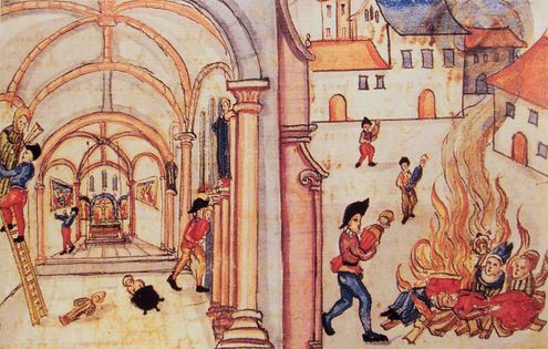 Destruction of religious images by the Reformed in Zurich, 1524.