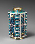 Cuboid Cong vase; circa 1870; bone china; 20.8 × 10.2 × 10 cm; Metropolitan Museum of Art (New York City)