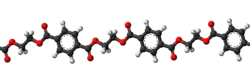 A short section of a PET polymer chain