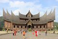 Pagaruyung Palace is an opulent example of Rumah Gadang, vernacular house of the Minangkabau people, Sumatra, Indonesia