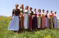 Young women in German dirndls