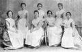 Graduate class of the Imperial Ballet School, 1902. Tamara Karsavina is the rightmost student