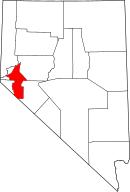 Map of Nevada highlighting ليون