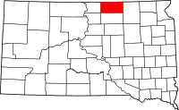 Map of South Dakota highlighting ماكفرسون