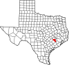 State map highlighting Austin County