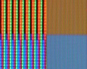 Tiny Red, green and blue sub-pixels (enlarged on left side of image) create the colors you see on your computer screen and TV.