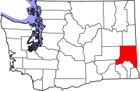 Map of Washington highlighting وايتمان