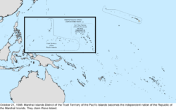 Map of the change to the United States in the Pacific Ocean on October 21, 1986